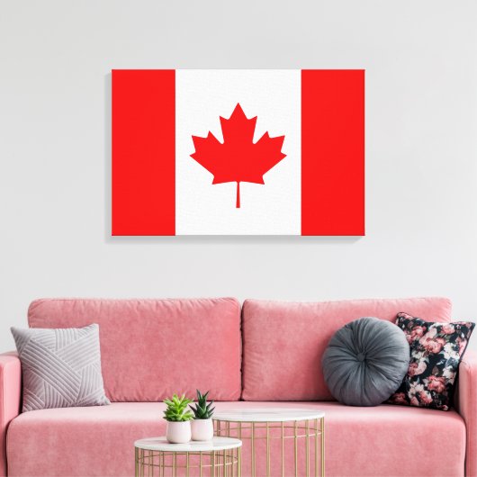 Canadese vlag van Canada Red Maple Leaf l'Unifolié Canvas Afdruk (Insitu (Woonkamer))