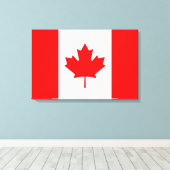 Canadese vlag van Canada Red Maple Leaf l'Unifolié Canvas Afdruk (Insitu (Houten vloer))