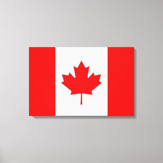 Canadese vlag van Canada Red Maple Leaf l'Unifolié Canvas Afdruk (Voorkant)