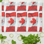 Canadese vlag van een Canadese aple Leaf Patriotic Theedoek (Gevouwen)