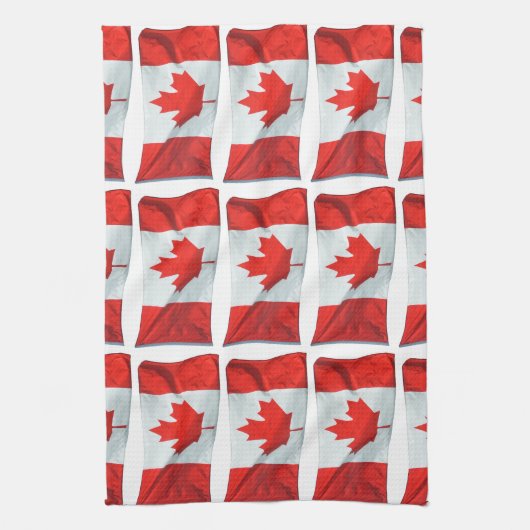 Canadese vlag van een Canadese aple Leaf Patriotic Theedoek (Verticaal)