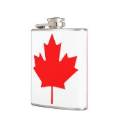 Canadese vlag van een zwarte lederfles van Canada Heupfles (Links)