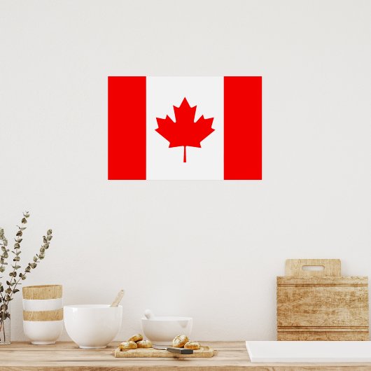 Canadese vlag van het Canadese Poster van rode Map (Keuken)