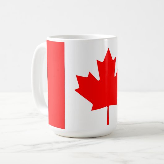 Canadese vlag van het Canadese Rode Maple Leaf Pat Koffiemok (Voorkant links)