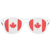 Canadese vlag van het Canadese Rode Maple Leaf Pat Retro Zonnebril (Voorkant)