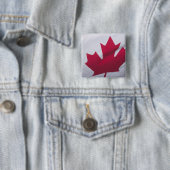 Canadese vlag. vierkante button 5,1 cm (In situ)