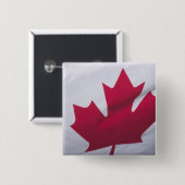 Canadese vlag. vierkante button 5,1 cm (Voorkant /achterkant)
