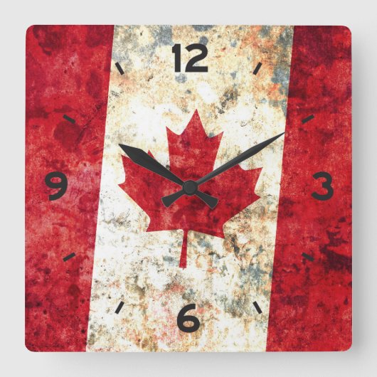 Canadese vlag vierkante klok (Voorkant)