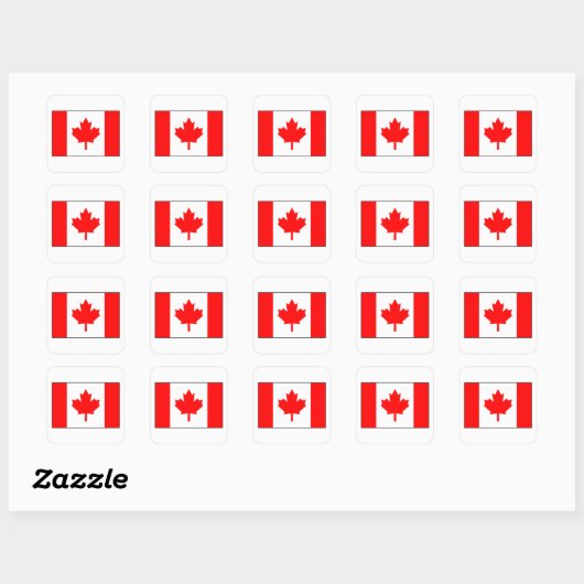 Canadese vlag vierkante sticker (Vel)