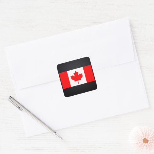 Canadese vlag vierkante sticker (Envelop)