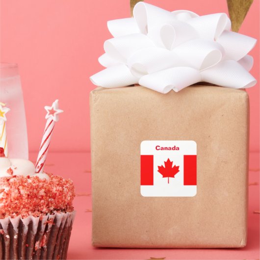 Canadese vlag vierkante sticker (Feest)
