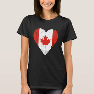 Canadese Vlag Vintage Hart Canadese Esdoornblad T-shirt