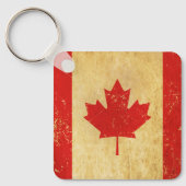 Canadese Vlag Vintage Ontwerp Sleutelhanger (Voorkant)