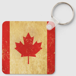 Canadese Vlag Vintage Ontwerp Sleutelhanger