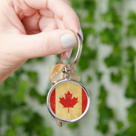 Canadese Vlag Vintage Ontwerp Sleutelhanger