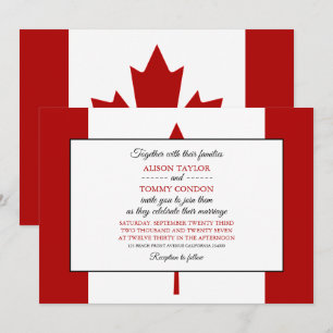 Canadese vlag, vlag van Canada bruiloft Kaart