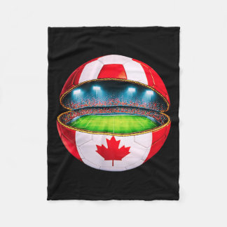 Canadese vlag Voetbalstadion Binnen Bal Canada Fleece Deken