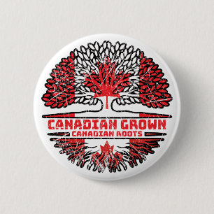 Canadese vlag voor boomstammen ronde button 5,7 cm