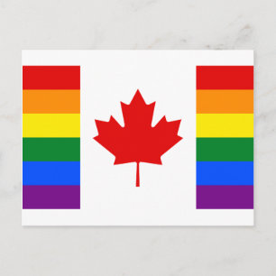 Canadese vlag voor de regenboog briefkaart