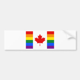 Canadese vlag voor de regenboog bumpersticker
