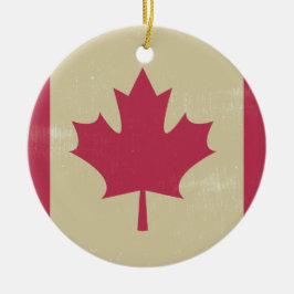 canadese vlag voor grunge keramisch ornament