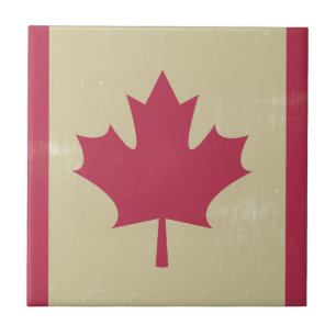 canadese vlag voor grunge tegeltje