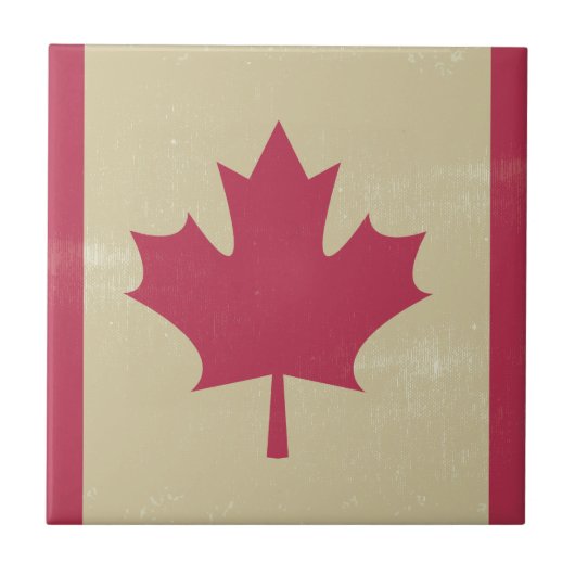 canadese vlag voor grunge tegeltje (Voorkant)