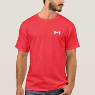 Canadese vlag Vrouwen Mannen Kinder linkerborst Ca T-shirt