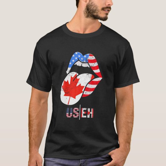 Canadese vlag Vrouwen Mannen Kinder Maple Leaf Can T-shirt (Voorkant)