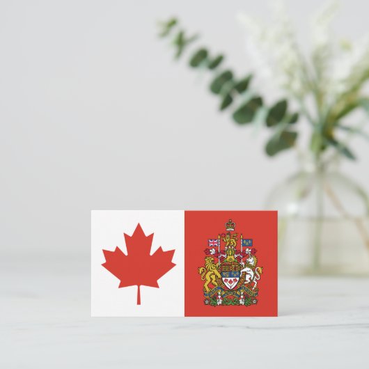 Canadese Vlag & Wapen, Vlag van Canada Visitekaartje (Staand voorkant)
