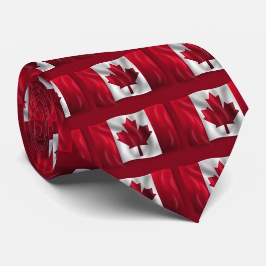 Canadese vlag Waving Stropdas (Opgerold)