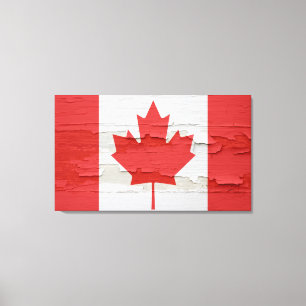Canadese vlag Weathered Paint Canvas Afdruk