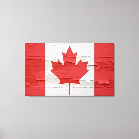 Canadese vlag Weathered Paint Canvas Afdruk (Voorkant)