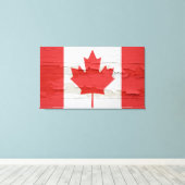 Canadese vlag Weathered Paint Canvas Afdruk (Insitu (Houten vloer))