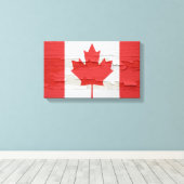 Canadese vlag Weathered Paint Canvas Afdruk (Insitu (Houten vloer))