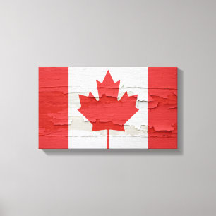 Canadese vlag Weathered Paint Canvas Afdruk