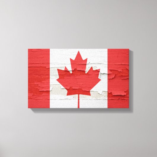 Canadese vlag Weathered Paint Canvas Afdruk (Voorkant)