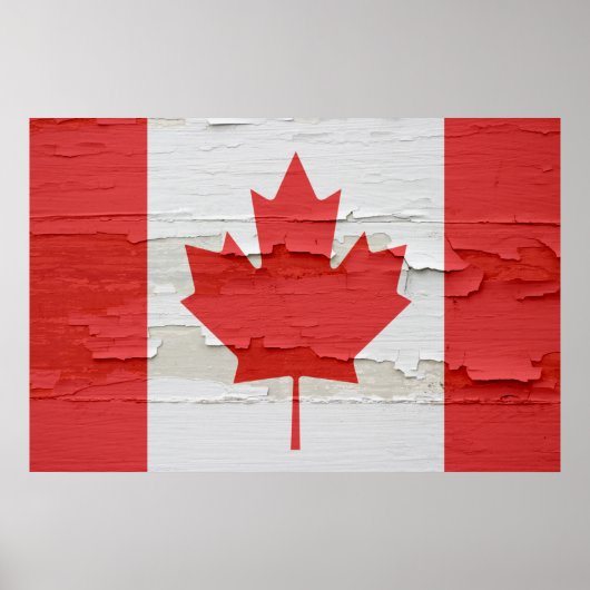 Canadese vlag Weathered Paint Poster (Voorkant)