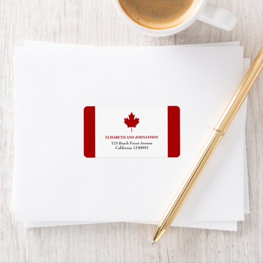 Canadese vlag Wedding Etiket (Insitu)