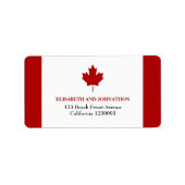 Canadese vlag Wedding Etiket (Voorkant)