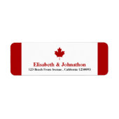 Canadese vlag Wedding Etiket (Voorkant)