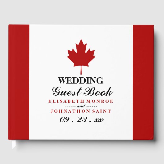 Canadese vlag Wedding Gastenboek (Voorkant)