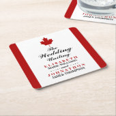Canadese vlag Wedding Kartonnen Onderzetters (Schuin)