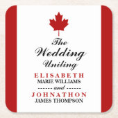 Canadese vlag Wedding Kartonnen Onderzetters (Voorkant)