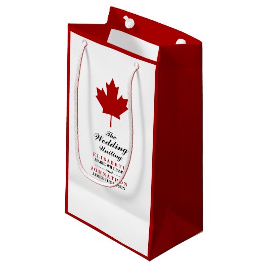 Canadese vlag Wedding Klein Cadeauzakje (Voorkant Gekanteld)