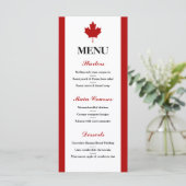 Canadese vlag Wedding Menu (Staand voorkant)