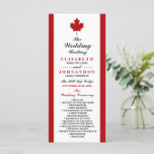 Canadese vlag Wedding Programmakaart (Staand voorkant)