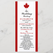 Canadese vlag Wedding Programmakaart (Voorkant)