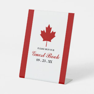 Canadese vlag Wedding Reclamebord Met Voetstuk