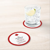 Canadese vlag Wedding Ronde Kartonnen Onderzetter (Insitu)